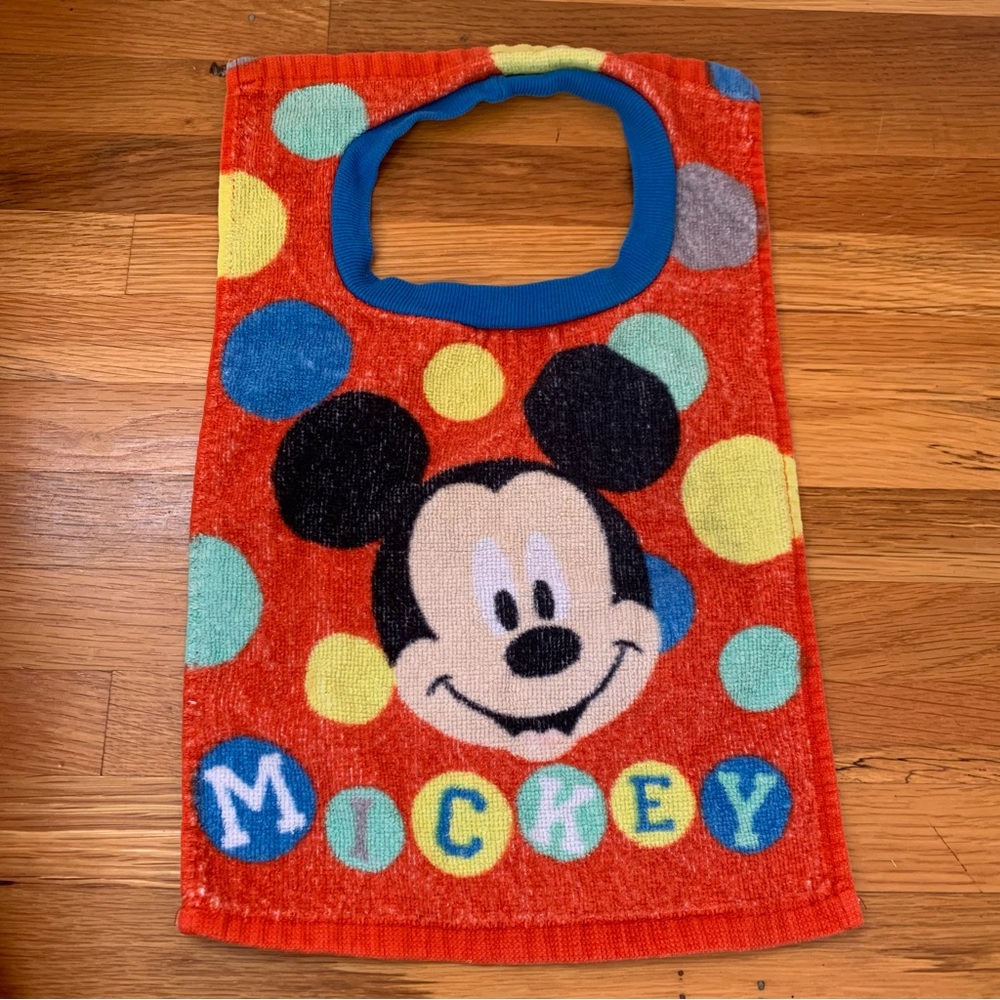 Disney Mickey Mouse Baby Bib 100% Cotton Absorbent
